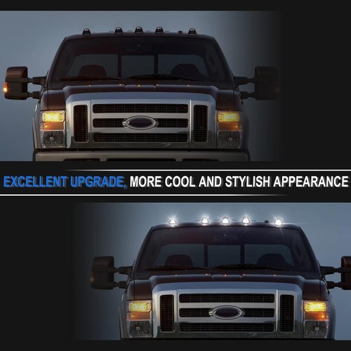 LED Cab Roof Marker Running White Lights For 1999-2016 Ford F250 F350 Super Duty - Picture 6 of 14