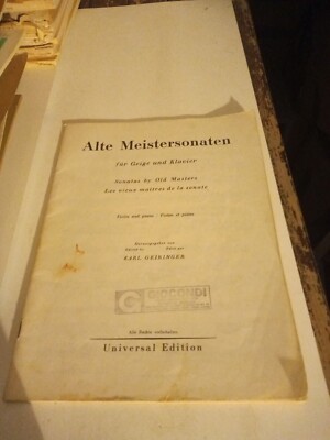 ALTE MEISTERSONATEN VIOLINE UND KLAVIER UNIVERSAL EDITION