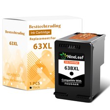 1PK Refilled 63XL 63 XL Black Ink Cartridge FOR HP ENVY 4520 OfficeJet 3830 4650