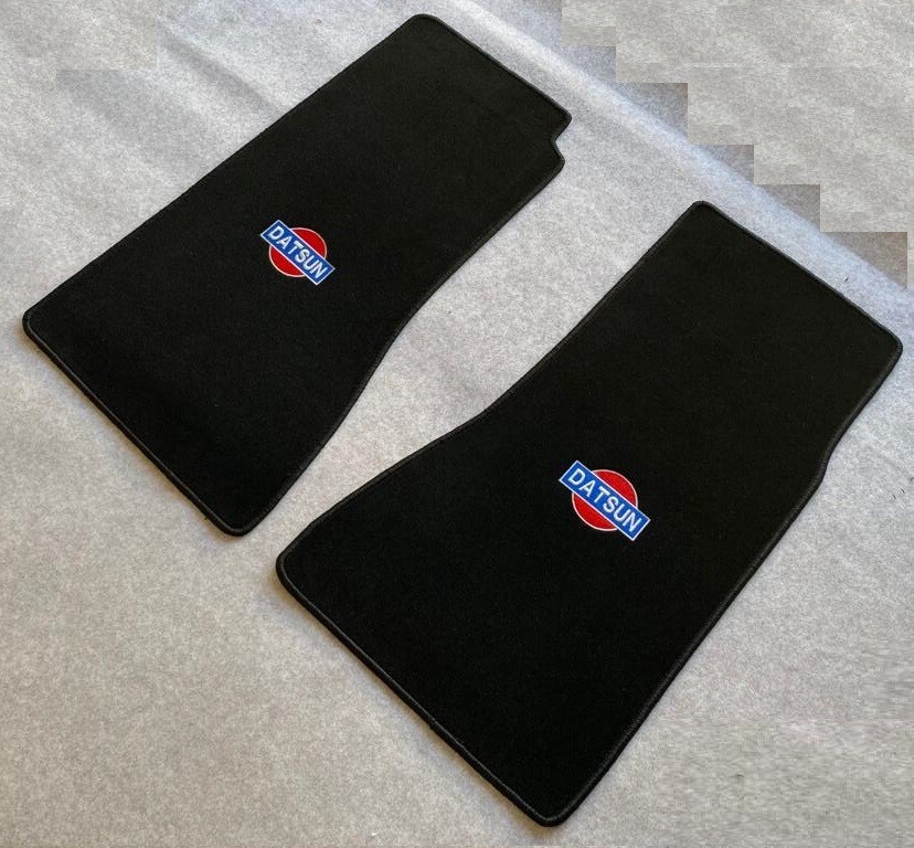√  1970-1978 Datsun 280 ZX Velour Floor Mats Carpet Set of 2 Black
