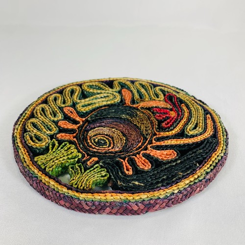 Vintage Wicker Straw Hot Pad Trivet Natural Woven Rattan Raffia Fish Design - Picture 5 of 7