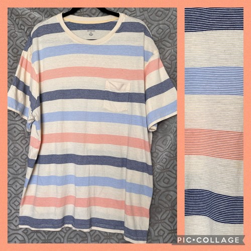 Roundtree & Yorke Striped Shirt, Mens 2XL / XXL, Soft Washed, Cotton
