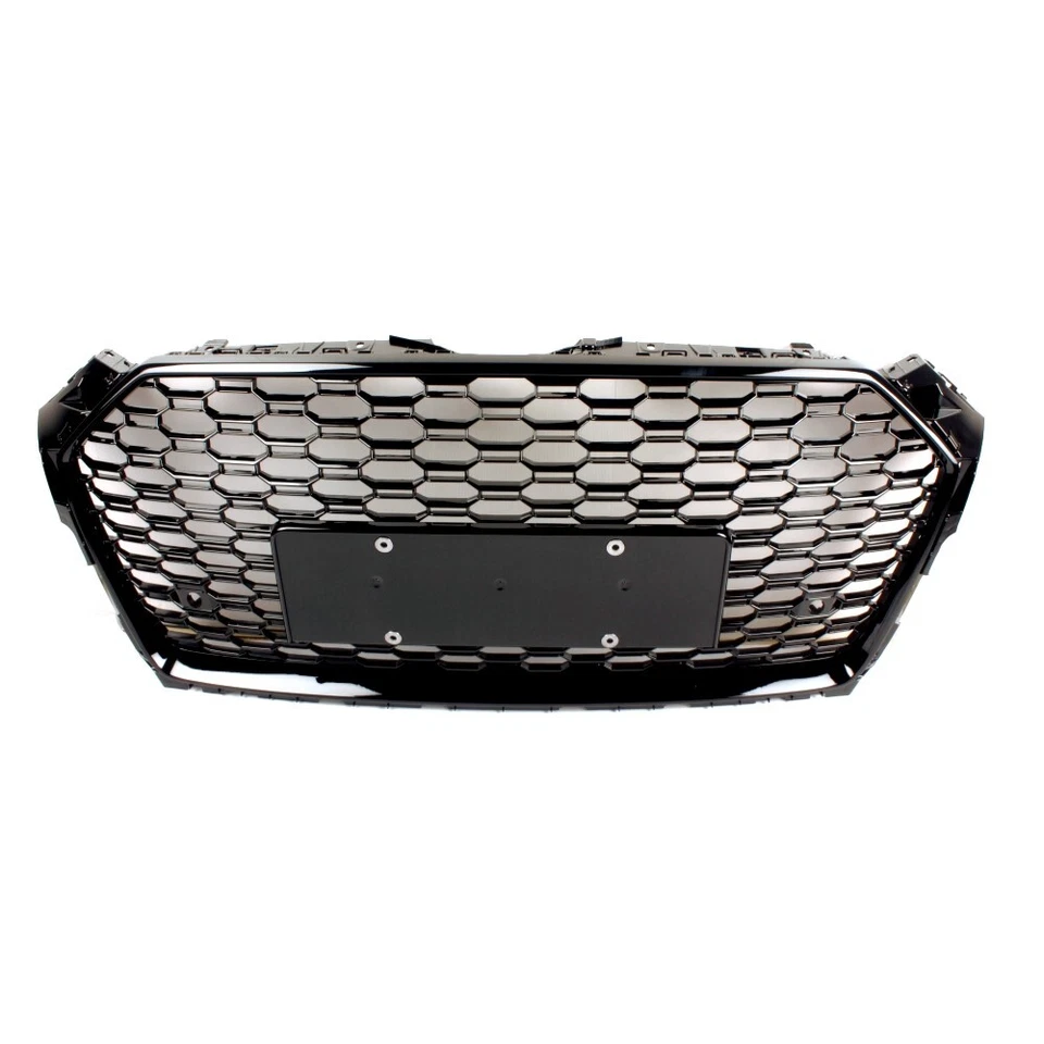 Fit For 2018 2019 Audi A5 B9 Gloss Black Honeycomb Upper Grille Grill RS5 Style - Изображение 3 из 4