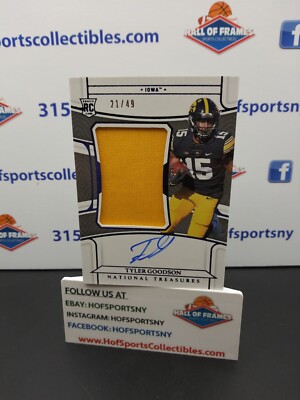 2021 PANINI NATIONAL TREASURES TYLER GOODSON PATCH AUTO ROOKIE 21/49
