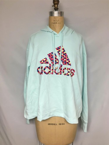 Sweat à capuche ADIDAS grande taille logo imprimé à pois HD8211 2X Halo comme neuf avec étiquette 55 $ - Photo 2/5