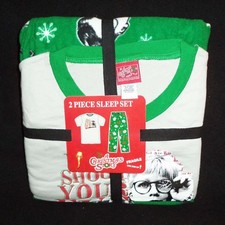 Christmas Story Ralphie You'll Shoot Your Eye Out Men's Pajama Set Medium NEW