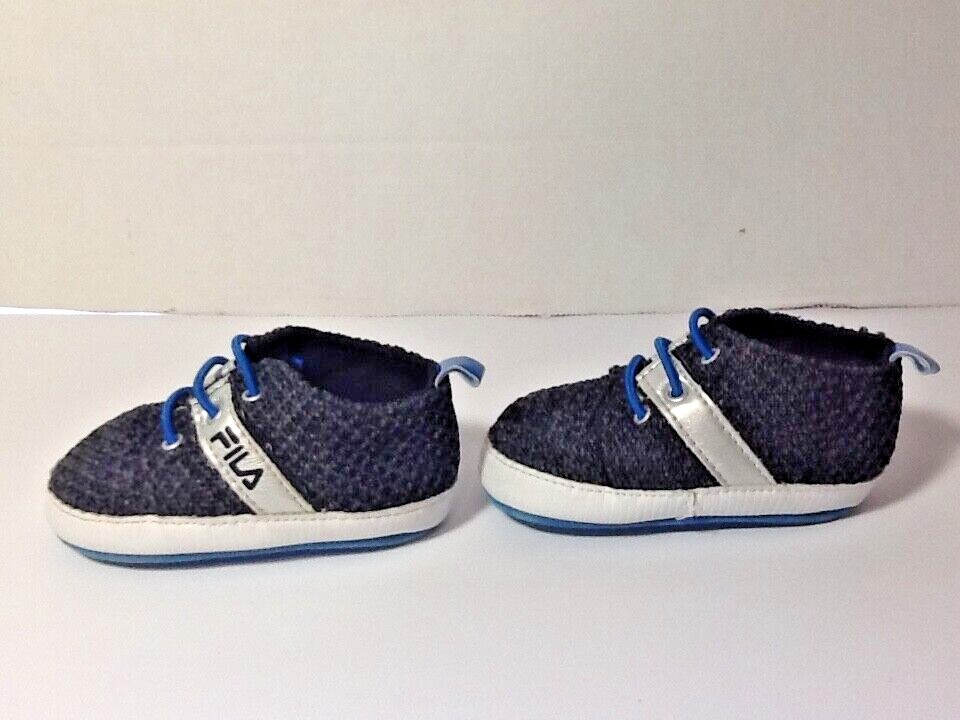 PONY Scarpe culla blu FILA bambino 6 9 mesi taglia grigio antracite argento