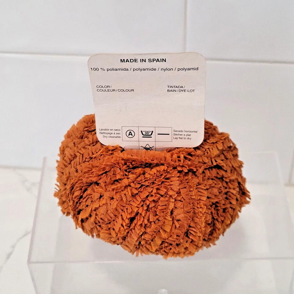 Katia Yarn Orange 1 ball Drac Nylon Rust 25g 122 yds Fuzzy DISC - Image 2 of 4