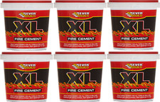 Everbuild XL Fire Cement Ready Mixed Cement, Heat Resistant up to 1250°C 1kg x 6