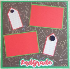 12X12 2nd GRADE SCHOOL BOY GIRL PREMADE SCRAPBOOK PAGE LAYOUT - TONYA 4491