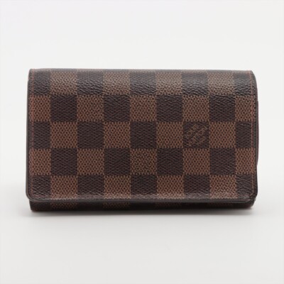 PRE-LOVED Louis Vuitton Damier Portefeuil-Trésor N61736 CA0035 Brown Compact Wal