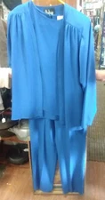 VINTAGE DALTON TOP JACKET PANTS 3 PIECE OUTFIT ROYAL BLUE SIZE 12