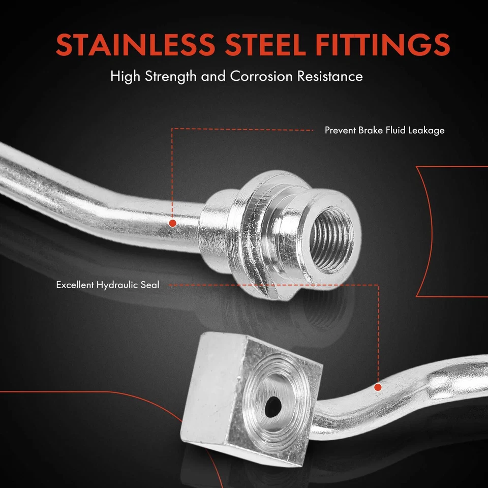 2x Manguera hidráulica de freno delantera izquierda y derecha para Chevrolet Colorado Isuzu GMC Canyon Foto 4 de 4