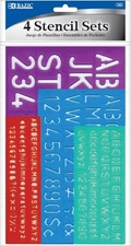 BAZIC Letter Stencil Sets, Sizes 8 10 20 30 mm, Letters Number Mathematics... 