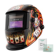 1/1/1/1 Large Viewing Auto Darkening Welding Helmet True Color Solar Powered Wel