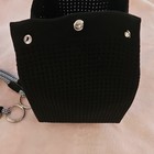 Black Fabric Pouch Key Chain w/ Detachable Wrist Lanyard & Silver Key Rings — photo 4