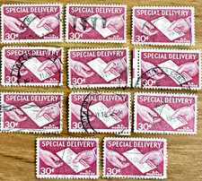 SCOTT #E21 - Lot of 11 30c Special Delivery Stamps- 1957. Used/Cancelled