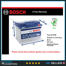 EFB Car Battery fits AUDI Q3 Q2 TT A3 RS3 A1 A4 S4 A6 Stop Start Bosch