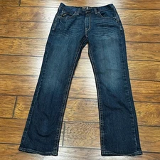 Ariat Rebar M4 Relaxed Boot Jeans Mens 34x36 Dark Wash Cowboy Western Rodeo Farm