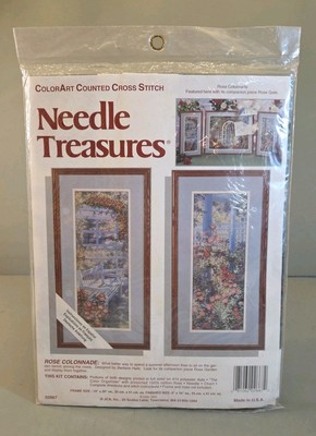 ColorArt Counted Cross Stitch Needle Treasures Rose Colonnade New In Package 