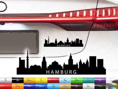 Hamburg Skyline Sticker 2x Aufkleber Silhouette Heimat Auto Mehrere Größen