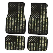 Camo Flag Car Floor Mats Carpet Set Of 4 American Flag With Camouflage Navy