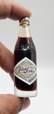 Vintage Repro Early Glass Coca Cola COKE Glass Bottle Miniature Crown Top FULL