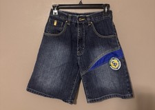 VTG Southpole Jean Shorts Baggy Signature Series Patchwork Embroidery Boys 14