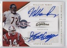 2016 Prime Signatures Super Bowl Dual 20/25 Steve Grogan William Perry Auto 0fo5