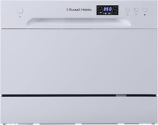 Russell Hobbs Compact Mini Dishwasher LED Display 6 Place Settings White