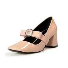 Versace Women's Silver Medusa Head Patent Leather Pumps Shoes US 9 IT 39