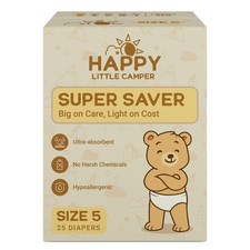 Happy Little Camper Super Saver Diapers, Size 5, 25 Count  White