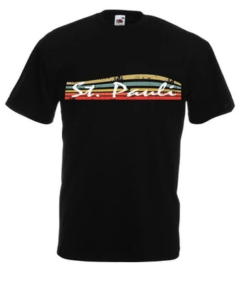 St. Pauli Stadt City Ultras Fans Vintage Retro schwarze T-Shirt  -N/471-SW - Bild 1 von 2
