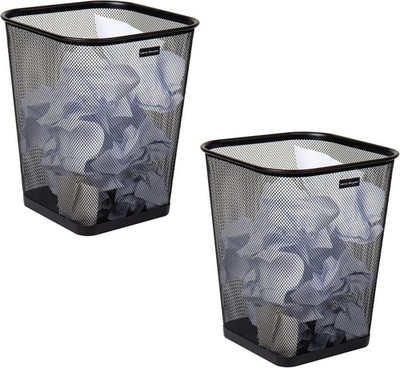 Mesh Trash Can, Waste Paper Basket, Square, Office, Metal Mesh, 9.75''L x 9.75...
