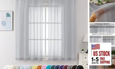 Sheer Curtains 54 Inch Long 2 Panels, Light 42"W x 54"L Pack of 2 Light Grey