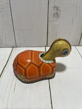 Vintage H-Toy Friction Tin Turtle Toy Made in Japan. Works