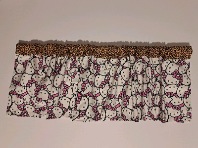 Kitty Cheetah Print Valance Curtains Set