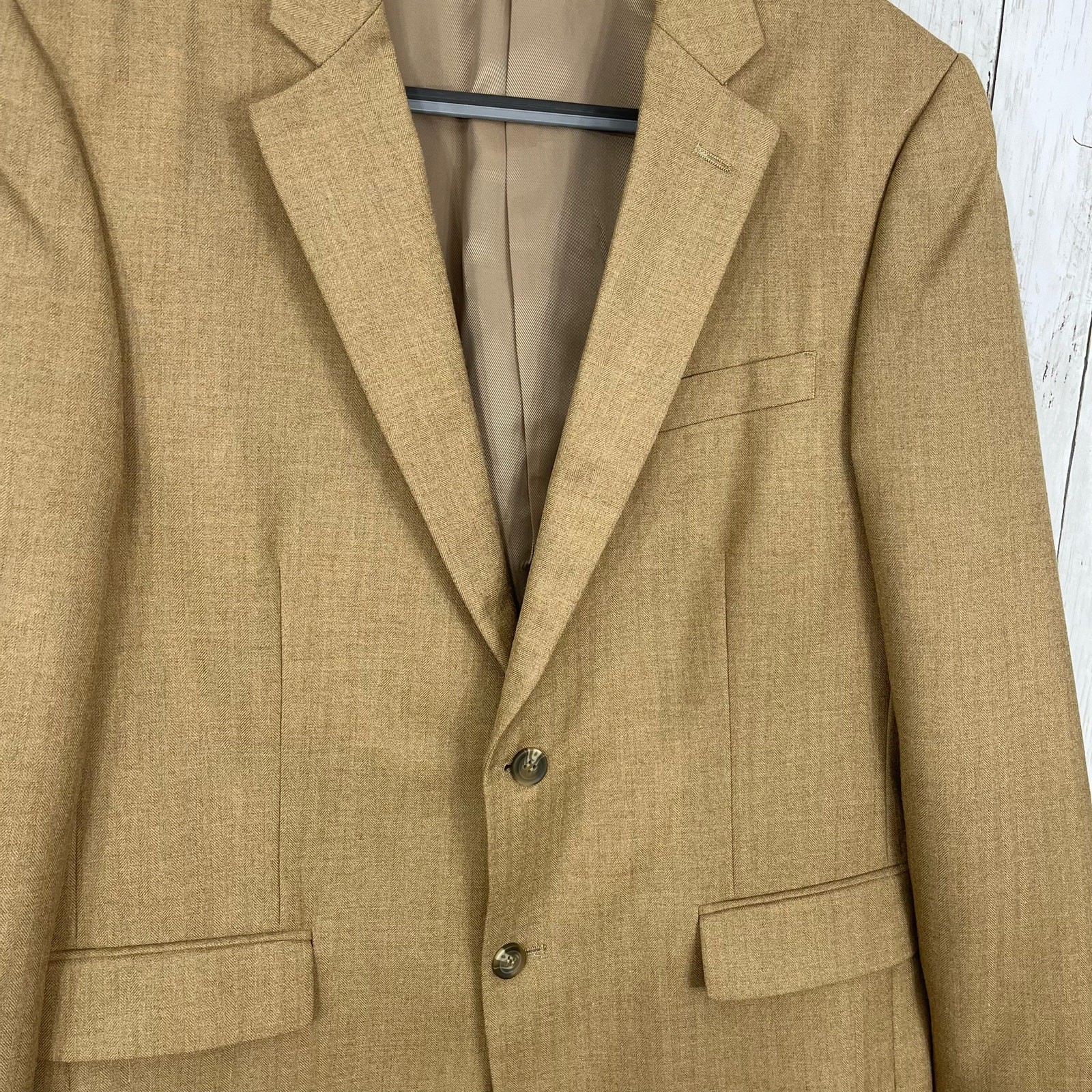 Andrew Fezza 2 Button Light Brown Tan Basic Suit … - image 6