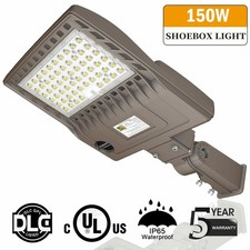DLC 150W LED Parking Lot Light Outdoor Commercial Street Area Pole Lights 5000K.