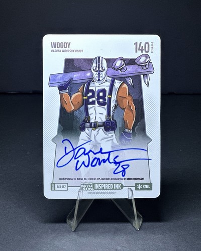 Bo Jackson Battle Arena Update WOODY Darren Woodson Debut Auto BFA-187 Steel