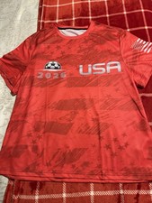 USA Soccer Jersey Size X- Large Color Red Flag On Sleeve Brand New
