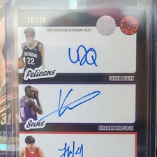 Topps 2025 Basketball Triple Autographs Derik Queen Maluach Hansen 10/10
