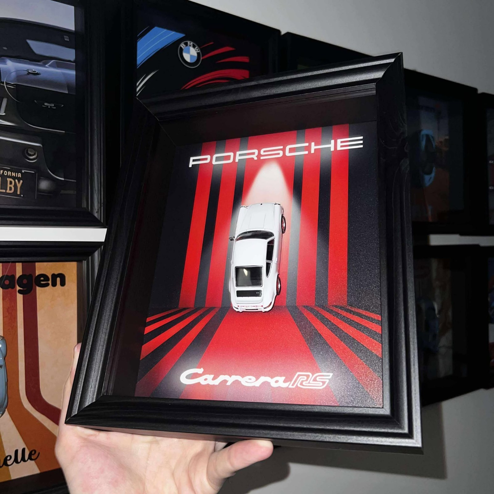 Cadre de voiture Porsche Carrera RS 2.7 à l'échelle 1/43 idée cadeau homme