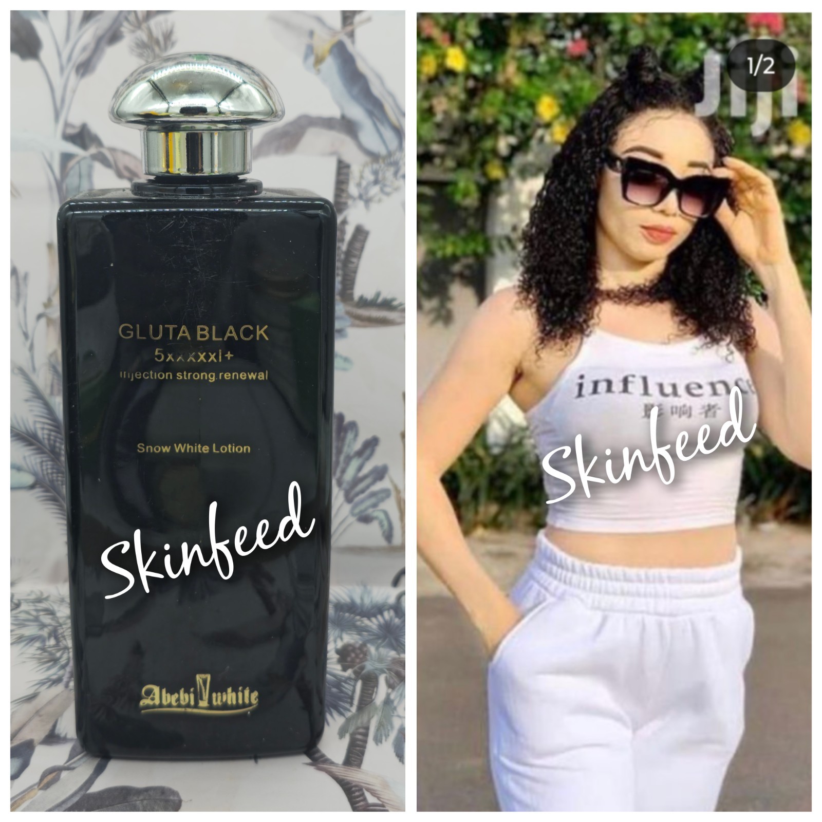 Abebi white Gluta Black Snow White Body Lotion effective 👌500ml X 1