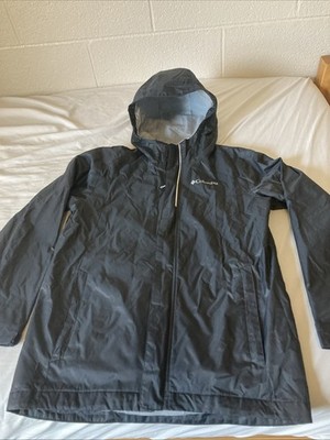 Columbia Rain Jacket Boys Boys M 10/12 Black Omni-Tech Waterproof Hooded