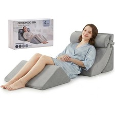 4PCS Orthopedic Bed Wedge Pillow Set, Post Surgery Foam for Back, Neck and Leg P
