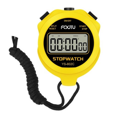FCXJTU einfache digitale Sportstoppuhr, ohne Glocken, Uhr, M, gelb 