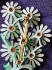 VTG Enamel Daisy Flower Bouquet Brooch Pin & Earrings Set Groovy Flower Power — photo 10