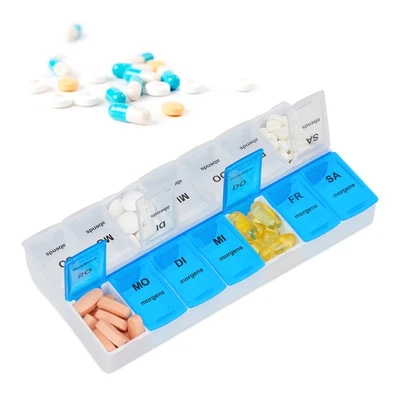 Tablettenbox Tablettendose Pillendose Medikamentenbox Wochendispenser 2 Fächer - Bild 1 von 4
