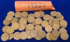 1930 S LINCOLN CENT ROLL 50 COINS VERY FINE TO EXTRA FINE